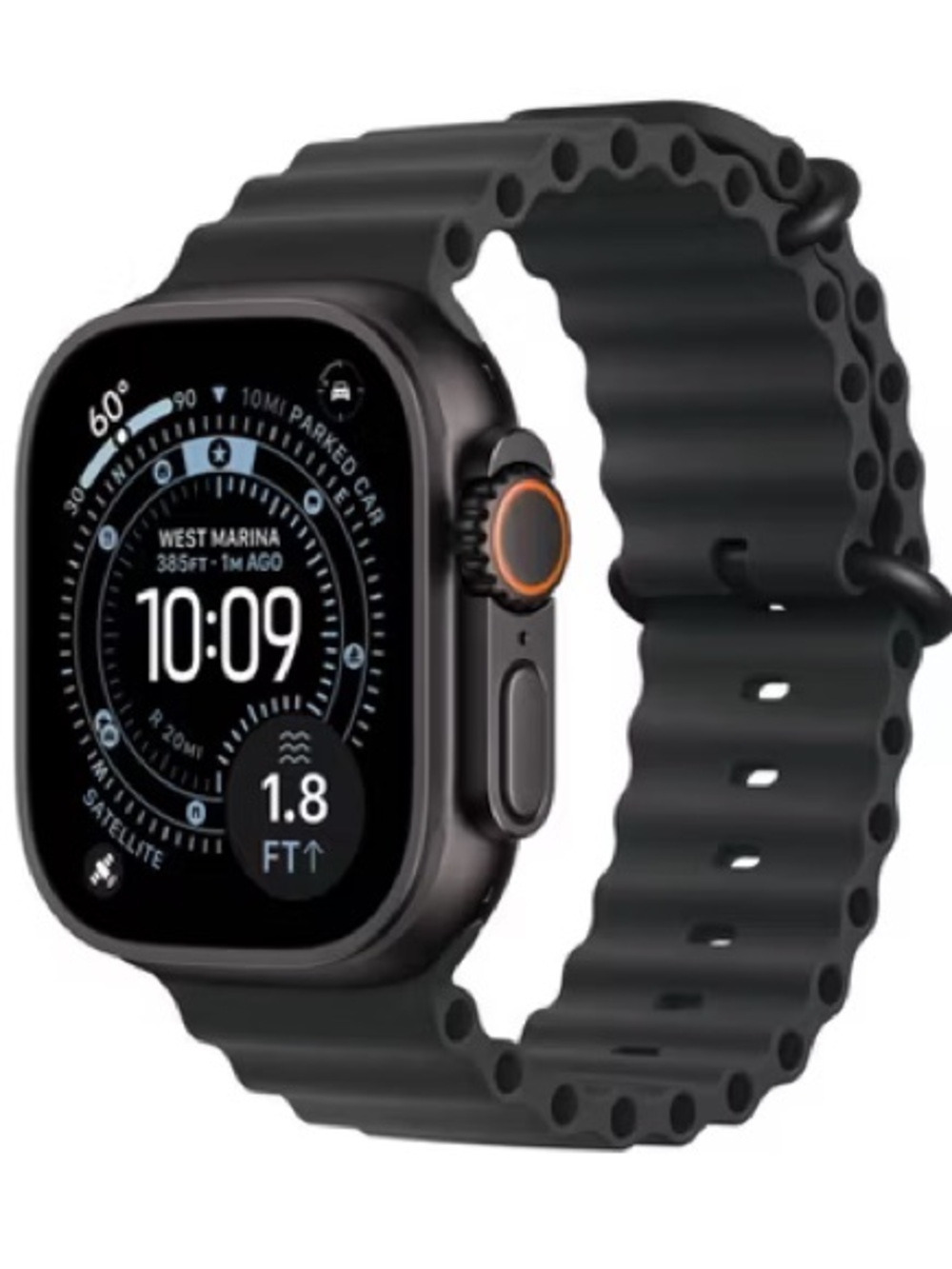 Apple Watch Ultra 3 in Dark Gray with Black Sport Band